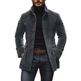 Men’s Stand Collar Corduroy Jacket