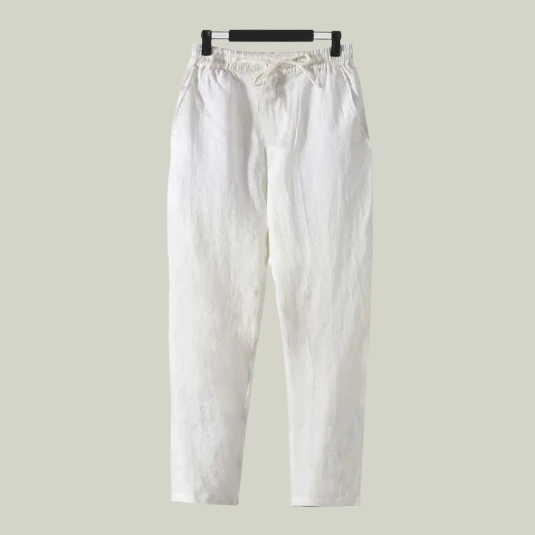 Straight Fit Linen Pants