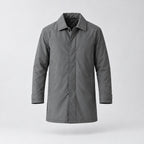 Chalcot Quilted Car Coat — Dark gray car coat shown on its own hovering against a neutral studio backdrop.