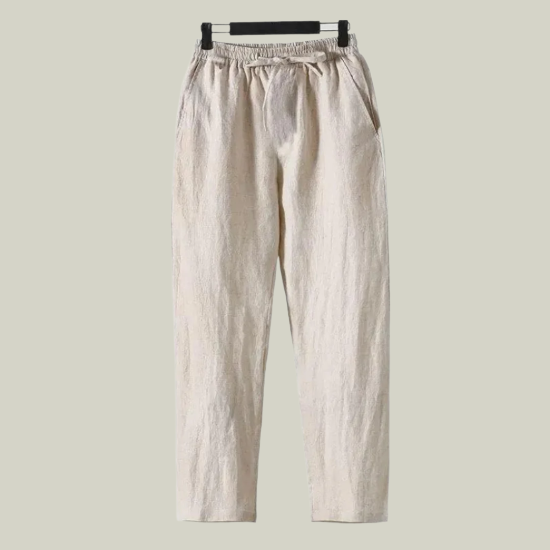 Straight Fit Linen Pants