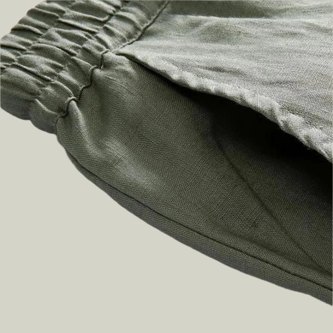 Straight Fit Linen Pants