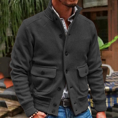 Stand Collar Solid Color Jacket