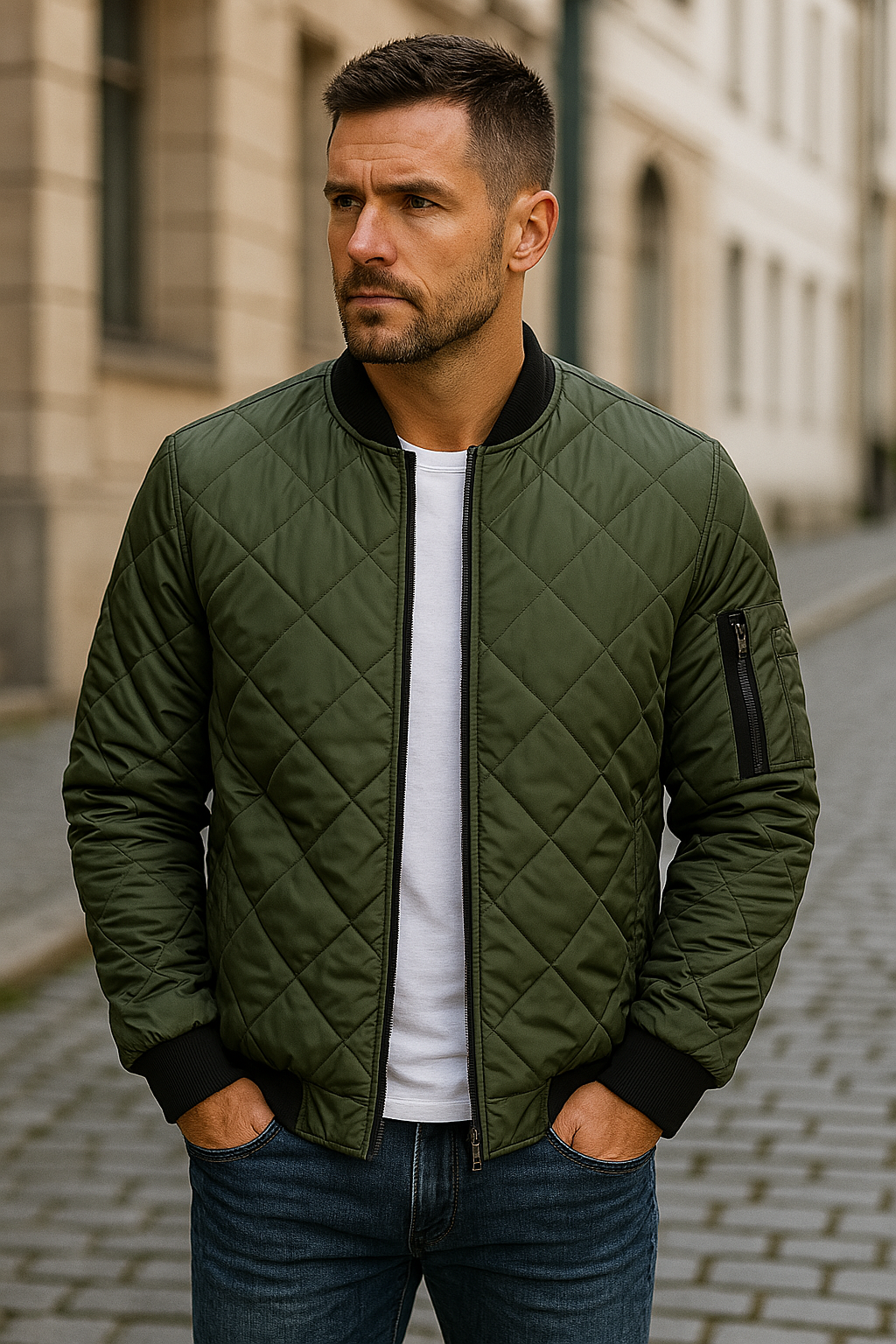 Willy - Cotton Jacket With Diamond Pattern