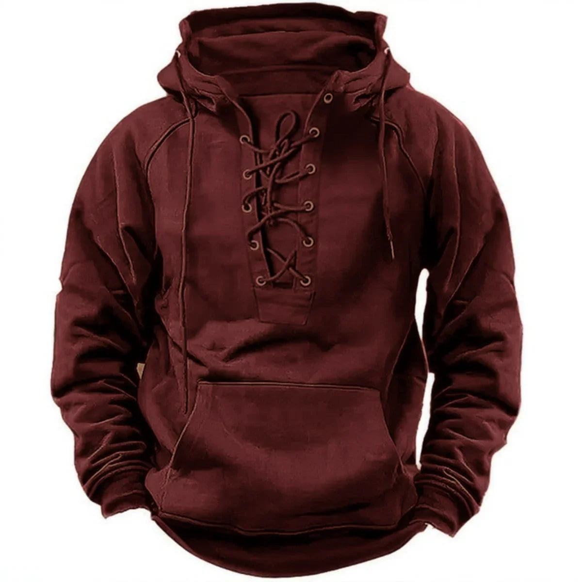 Leon – Retro Outdoor Hoodie with Laces, Designed for Autumn and Winter