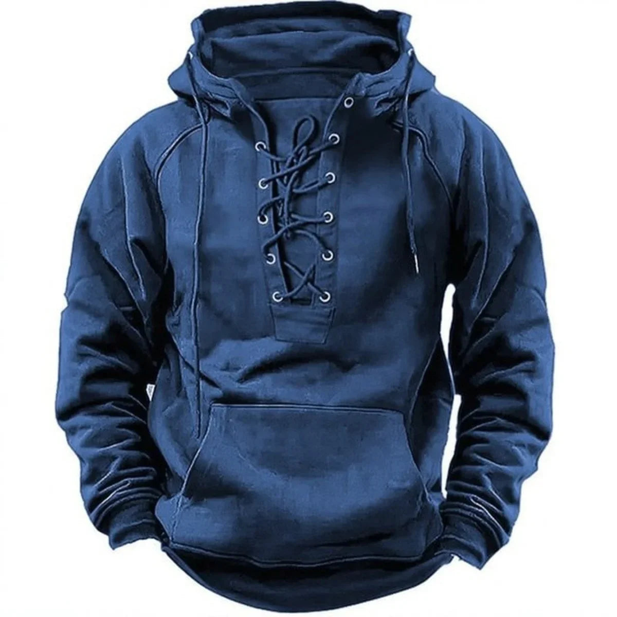 Leon – Retro Outdoor Hoodie with Laces, Designed for Autumn and Winter
